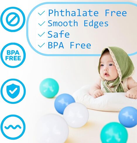Vivavolt Ball Pit Balls 100 - فثالات آمن مجاني BPA كرات الكرة المجانية للحفر للأطفال الصغار ، وألوان زاهية 2.2 بوصة سحق الكرات البلاستيكية ، لحفرة الكرة ، والطفل الصغار ، ونفق الأطفال. in Kuwait