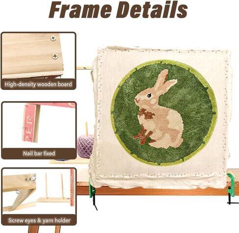 XDTime Wooden Tufting Frame 31.5 "X31.5" Make Make Kit للمسدس الكهربائي TUFTIN in Kuwait
