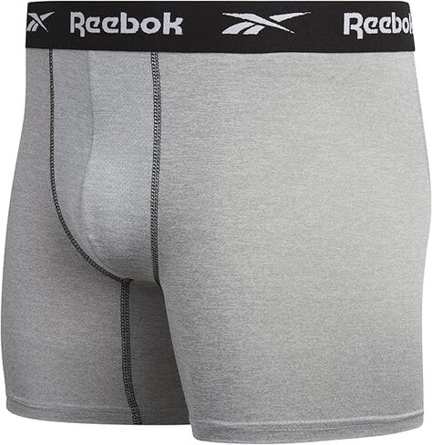 Reebok Mens Underwear Boxer Briefs - 6 Pack Stretch Performance Moisture Wicking Boxers for Men with Contour Pouch, 6" Inseam in Saudi Arabia