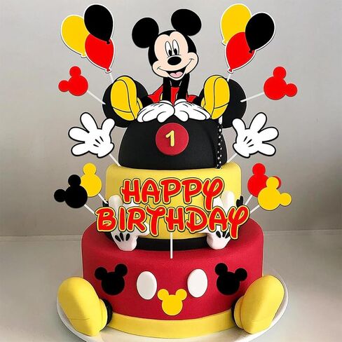 Birthday Cake Toppers, Cute Mouse Cake Decorations, Cartoon Themed Cupcake Topper, Birthday Party Supplies (Pink) in Saudi Arabia