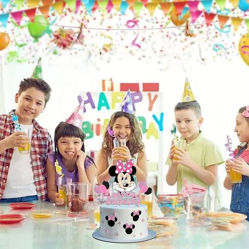 أغطية كعكة عيد الميلاد ، زخارف كعكة الماوس اللطيفة ، كب كيك كب كيك ، لوازم حفلة عيد ميلاد (وردي) in Kuwait