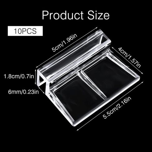 10Pcs Acrylic Aquarium Cover Clips, 6mm Clear Fish Tank Lid Holder for Rimless Aquarium Top Cover, Lids Hood Support Holder Glass Fish Tank Top Clip in Saudi Arabia