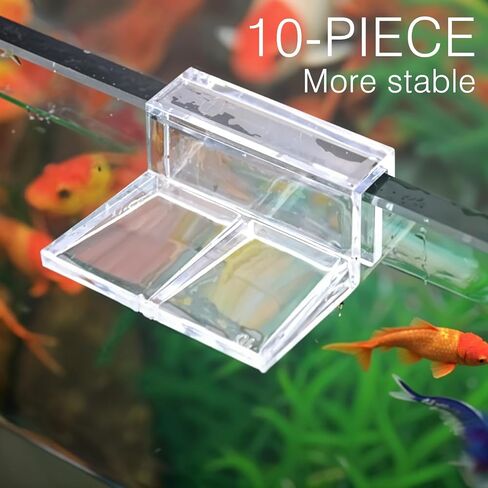10Pcs Acrylic Aquarium Cover Clips, 6mm Clear Fish Tank Lid Holder for Rimless Aquarium Top Cover, Lids Hood Support Holder Glass Fish Tank Top Clip in Saudi Arabia
