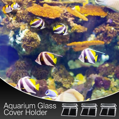 10Pcs Acrylic Aquarium Cover Clips, 6mm Clear Fish Tank Lid Holder for Rimless Aquarium Top Cover, Lids Hood Support Holder Glass Fish Tank Top Clip in Saudi Arabia