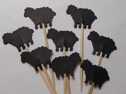 Black Sheep Cupcake Toppers - Party Picks - Food Picks (Set of 24) in Saudi Arabia