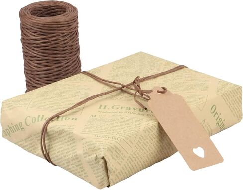 Floral Wire, Rustic Paper Wrapped Wire 2mm 14 Gauge 164 Feet Waterproof Paper Wrapping Rope for Flower Bouquets, Artificial Flower Making, DIY Projects (Brown Color) in Saudi Arabia