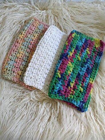 Handmade Crochet Cotton Dishcloths Set of Three in Saudi Arabia