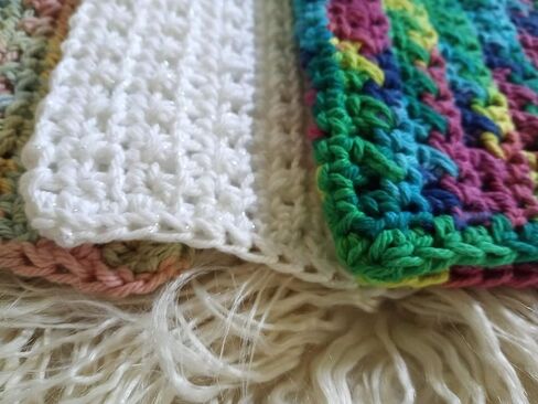 Handmade Crochet Cotton Dishcloths Set of Three in Saudi Arabia