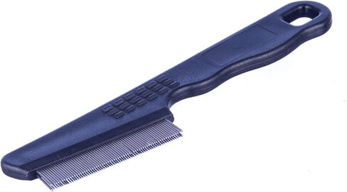Jeffers Pet Ergo Grip Flea Comb - مقبض بلاستيكي خفيف الوزن ، أسنان من الفولاذ المقاوم للصدأ لإزالة الشعر والتشابك للكلاب الصغيرة والكبيرة والقطط والجزر والقطط - صف مزدوج - أسود in Saudi Arabia