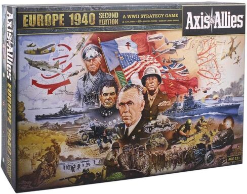 Avalon Hill Axis & Allies Europe 1940 Second Edition WWII Strategy Board Game, with Extra Large Gameboard, Ages 12 and Up, 2-6 Players in Saudi Arabia