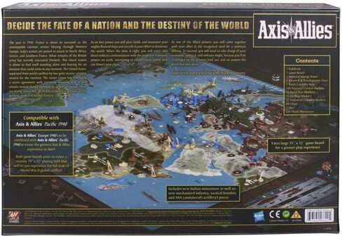 Avalon Hill Axis & Allies Europe 1940 Second Edition WWII Strategy Board Game, with Extra Large Gameboard, Ages 12 and Up, 2-6 Players in Saudi Arabia