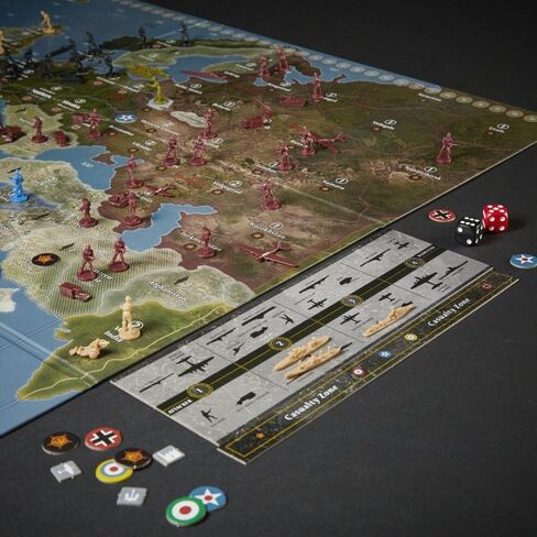 Avalon Hill Axis & Allies Europe 1940 Second Edition WWII Strategy Board Game, with Extra Large Gameboard, Ages 12 and Up, 2-6 Players in Saudi Arabia