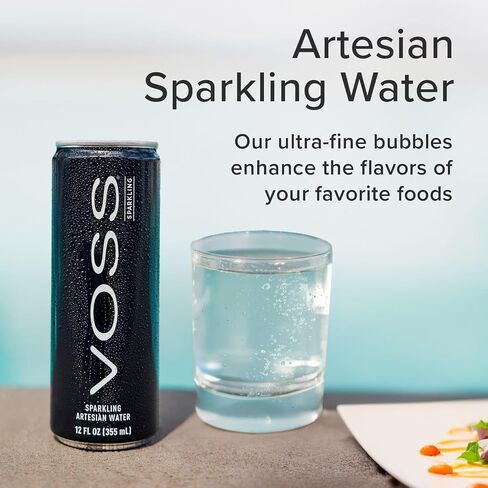 علب المياه الفوار فوس Artesian - 3 عبوات من 8 - 24 علب رفيعة - مرطبة المياه الغازية النقية - مثالية للاحتفالات والمنزل والمكتب والترطيب أثناء التنقل in Saudi Arabia