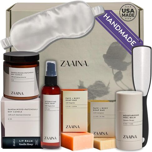 Wellness Spa Gift Set for Women, Relaxing Luxury Self Care Spa Box with Natural and Clean Beauty Products for Her by ZAAINA in Kuwait