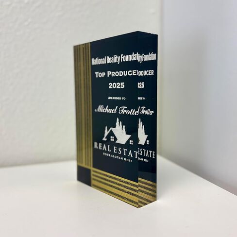 Black Diamond Acrylic Award Blank - 1 Inch Thick Black & Gold Self-Standing Trophy for DIY Engraving - Customizable Recognition Plaque for Events & Achievements (Rectangle, 4x6 inch) in Saudi Arabia