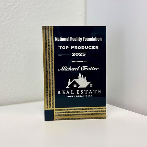 Black Diamond Acrylic Award Blank - 1 Inch Thick Black & Gold Self-Standing Trophy for DIY Engraving - Customizable Recognition Plaque for Events & Achievements (Rectangle, 4x6 inch) in Saudi Arabia