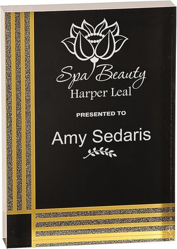 Black Diamond Acrylic Award Blank - 1 Inch Thick Black & Gold Self-Standing Trophy for DIY Engraving - Customizable Recognition Plaque for Events & Achievements (Rectangle, 4x6 inch) in Saudi Arabia