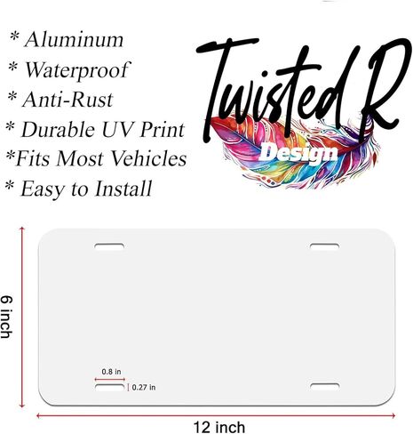 Vanity Decorative Front License Plate - Cute Car License Plate Made in the USA - Aluminum Metal Plate - Premium Quality Car Plate - Front Plate for Car (Wolf and Roses) in Kuwait