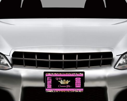 Vanity Decorative Front License Plate - Cute Car License Plate Made in the USA - Aluminum Metal Plate - Premium Quality Car Plate - Front Plate for Car (Wolf and Roses) in Kuwait