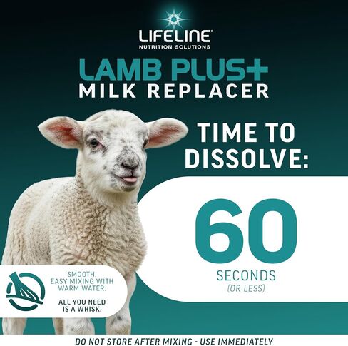 Annuso LifeLine Lamb Plus+ Adtlacer ، حقيبة 6 رطل - 23 ٪ من البروتين و 30 ٪ من الدهون - معززة مع Lifepulse لدعم إضافي - تشجع على الصحة المناعية والجهاز الهضمي والجهاز التنفسي - مسحوق Mix Easy -Mix in Kuwait