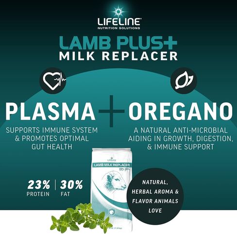 Annuso LifeLine Lamb Plus+ Adtlacer ، حقيبة 6 رطل - 23 ٪ من البروتين و 30 ٪ من الدهون - معززة مع Lifepulse لدعم إضافي - تشجع على الصحة المناعية والجهاز الهضمي والجهاز التنفسي - مسحوق Mix Easy -Mix in Kuwait