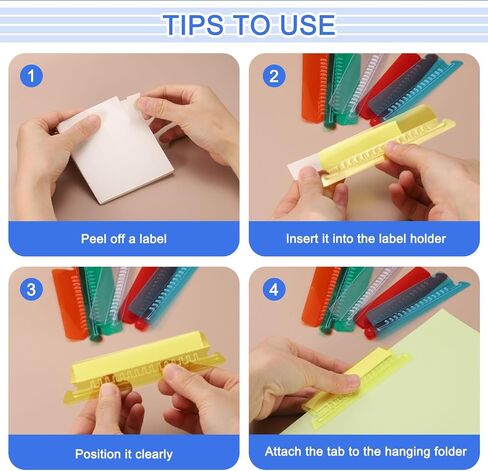 علامات تبويب مجلد ملف uxcell ، و 4 بوصات قابلة للإدخال وإدراج تسميات منظم الملفات البلاستيكية in Kuwait