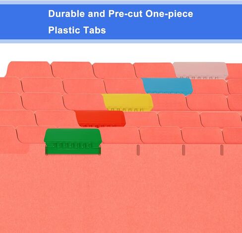 علامات تبويب مجلد ملف uxcell ، و 4 بوصات قابلة للإدخال وإدراج تسميات منظم الملفات البلاستيكية in Kuwait