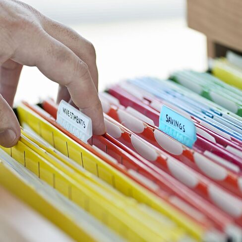 علامات تبويب مجلد ملف uxcell ، و 4 بوصات قابلة للإدخال وإدراج تسميات منظم الملفات البلاستيكية in Kuwait