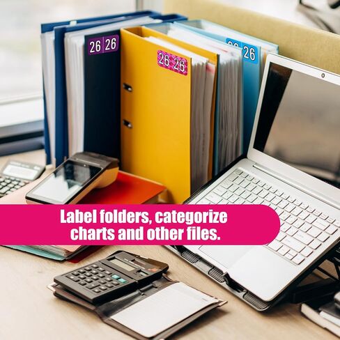 1000pcs/ 2 Rolls 2026 Year Labels, 1.5x0.75 Inch File Folder Stickers Color Coded Number Labels for Office Supplies (Holographic Rose Red) in Kuwait