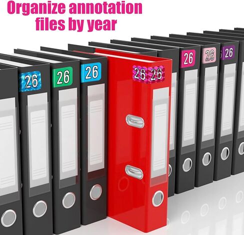 1000pcs/ 2 Rolls 2026 Year Labels, 1.5x0.75 Inch File Folder Stickers Color Coded Number Labels for Office Supplies (Holographic Rose Red) in Kuwait