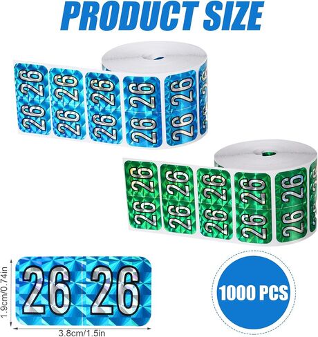 1000pcs/ 2 Rolls 2026 تسميات ، 1.5 × 0.75 بوصة ملصقات مجلد ملفات الألوان المشفرة الملصقات للمستلزمات المكتبية (ROSE RED) RED) in Kuwait