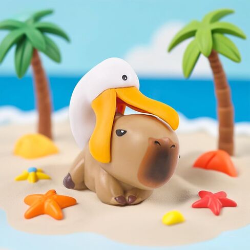 مجموعة التماثيل الحيوانية Capybara لطيفة ، مجموعة ألعاب جديدة مصغرة ، ملحقات سطح المكتب الزخرفية (دلو) in Kuwait