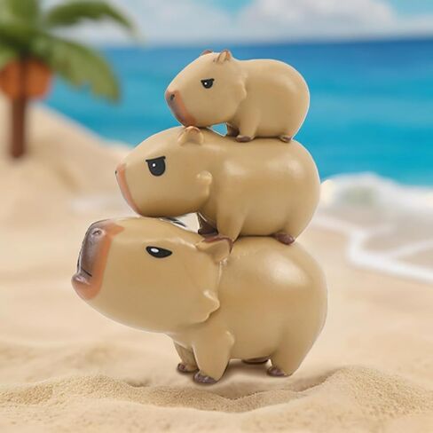 مجموعة التماثيل الحيوانية Capybara لطيفة ، مجموعة ألعاب جديدة مصغرة ، ملحقات سطح المكتب الزخرفية (دلو) in Kuwait