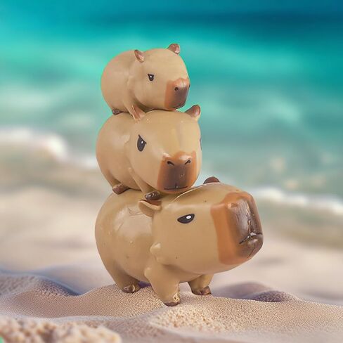 مجموعة التماثيل الحيوانية Capybara لطيفة ، مجموعة ألعاب جديدة مصغرة ، ملحقات سطح المكتب الزخرفية (دلو) in Kuwait