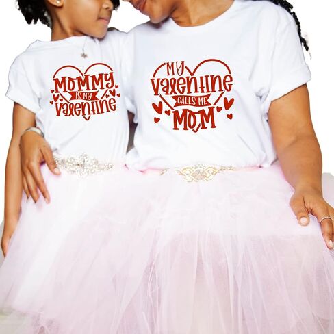 My Valentine Calls Me Mom Mommy and Me Matching Outfits for Valentines Day, Cute Mommy and Me Valentine Shirts, Matching Valentines Outfits Mom Daughter, Mother Son and Baby. Multicolor in Saudi Arabia