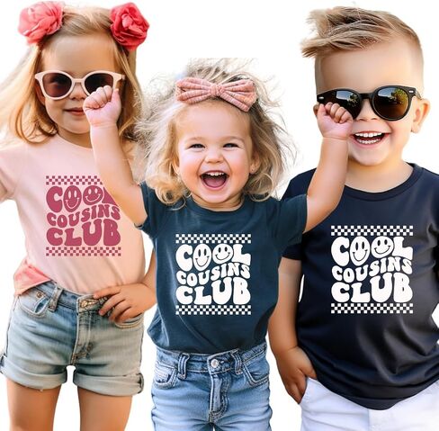 Cool Cousin Club, Personalized Cousin Crew Shirts for Kids, Baby, Toddler Cousin Shirts for Kids, Matching Cousin Tshirts, Family Matching Outfits for Cousins Boy Or Girl. Multicolor in Saudi Arabia