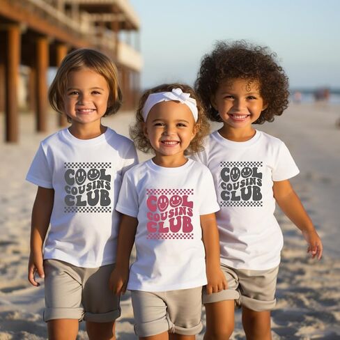 Cool Cousin Club, Personalized Cousin Crew Shirts for Kids, Baby, Toddler Cousin Shirts for Kids, Matching Cousin Tshirts, Family Matching Outfits for Cousins Boy Or Girl. Multicolor in Saudi Arabia