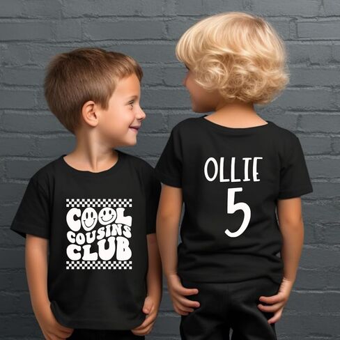 Cool Cousin Club, Personalized Cousin Crew Shirts for Kids, Baby, Toddler Cousin Shirts for Kids, Matching Cousin Tshirts, Family Matching Outfits for Cousins Boy Or Girl. Multicolor in Saudi Arabia