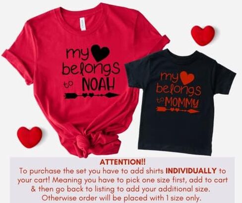 ينتمي قلبي إلى Mommy و Me Valentine Dorts ، وملابس عيد الحب اللطيفة التي تتطابق مع Mom Mome Son ، وهدايا عيد الحب لأمي ، والطفل الأم المطابقة في يوم V-Day. متعدد الألوان in Saudi Arabia