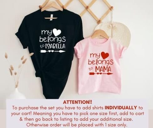 ينتمي قلبي إلى Mommy و Me Valentine Dorts ، وملابس عيد الحب اللطيفة التي تتطابق مع Mom Mome Son ، وهدايا عيد الحب لأمي ، والطفل الأم المطابقة في يوم V-Day. متعدد الألوان in Saudi Arabia