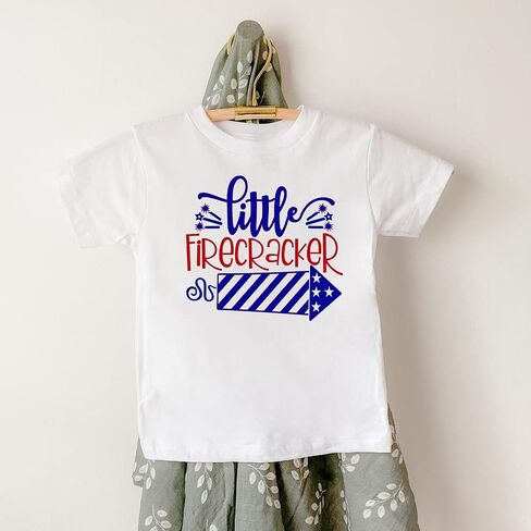 Fourth of July Cousin Crew Shirts, Little Firecracker, Baby 4th of July Onesie, Newborn Fourth of July Outfits, Sibling Matching Shirts, Twin Baby 4th of July Outfit Multicolor in Saudi Arabia