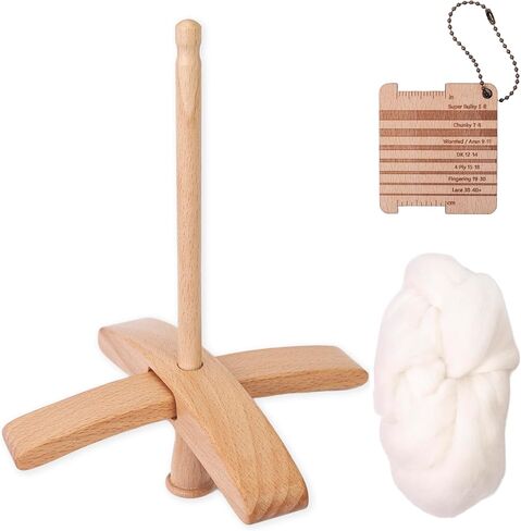 Turkish Spindle Kit Detachable Drop Spindle with 50g Wool Weaving Spinning Wheels for Beginners Advanced Hand Spinning Spinner Gifts in Kuwait