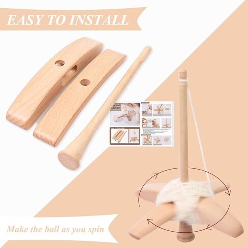 Turkish Spindle Kit Detachable Drop Spindle with 50g Wool Weaving Spinning Wheels for Beginners Advanced Hand Spinning Spinner Gifts in Kuwait