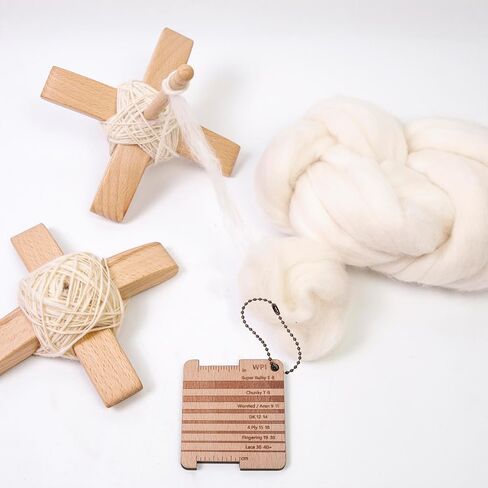 Turkish Spindle Kit Detachable Drop Spindle with 50g Wool Weaving Spinning Wheels for Beginners Advanced Hand Spinning Spinner Gifts in Kuwait