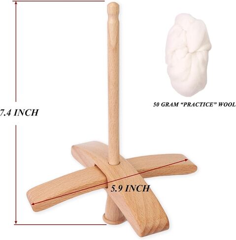 Turkish Spindle Kit Detachable Drop Spindle with 50g Wool Weaving Spinning Wheels for Beginners Advanced Hand Spinning Spinner Gifts in Kuwait