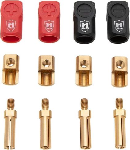 MEUS RACING 4Pcs Rubber Heatsink Bullet Plug Connectors and Grips, 2 Black + 2 Red (4mm) in Saudi Arabia