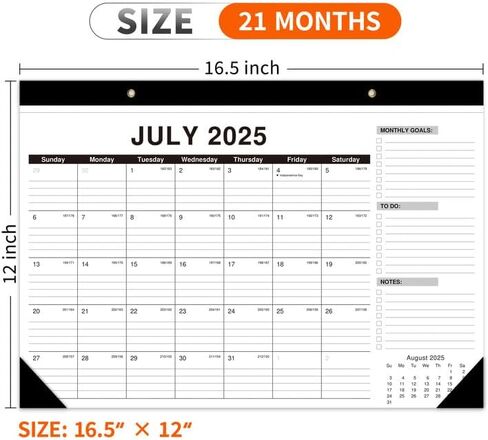 تقويم المكتب 2025-2027 ، يوليو 2025 إلى مارس 2027 ، 21 شهرًا تقويمًا مع قائمة المهام 16.5 * 12 بوصة ، 2025-2027 in Kuwait