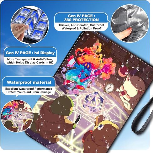 1008 Card Card Binder 9 Pocket ، موثق بطاقات 3 حلقة مع 56 صفحة الأكمام القابلة للإزالة ، وألبوم بطاقة تجميع بطاقة تداول عالية التخزين مقاومة للماء Careing Card Abrum for MTG TCG Cards in Saudi Arabia