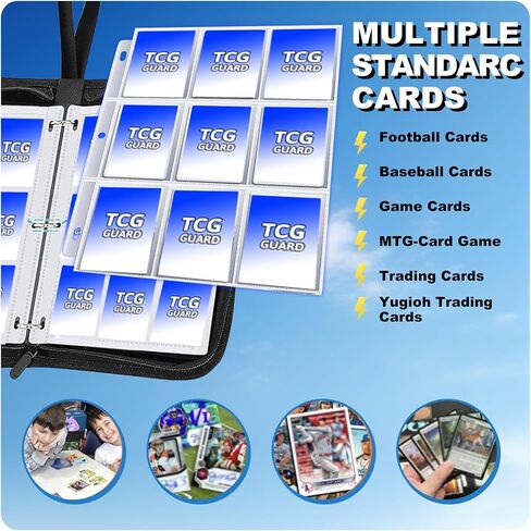 1008 Card Card Binder 9 Pocket ، موثق بطاقات 3 حلقة مع 56 صفحة الأكمام القابلة للإزالة ، وألبوم بطاقة تجميع بطاقة تداول عالية التخزين مقاومة للماء Careing Card Abrum for MTG TCG Cards in Saudi Arabia