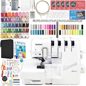 Brother Air1800 Air Serger مع خيوط الهواء الطائر و 250+ الملحقات بما في ذلك 83 بكحف من الخيط in Kuwait